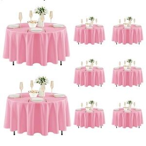 8 Pink Tablecloths 84” Round